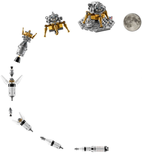 Detail 2: LEGO Ideas 92176 NASA Apollo Saturn V